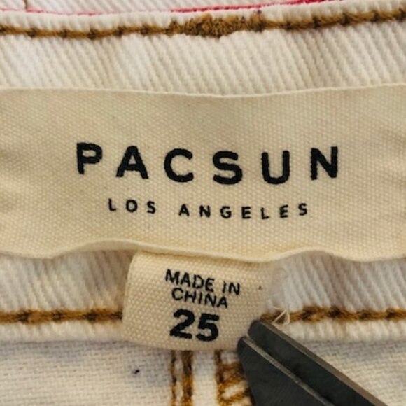 PacSun Womens Denim Skirt Color Block Distressed with Pockets Size 25 - Picture 12 of 13